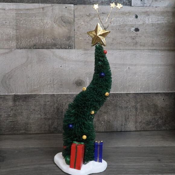 Dept 56 Green Glitter Sisal Trees Village Accessories - Picture 4 of 8